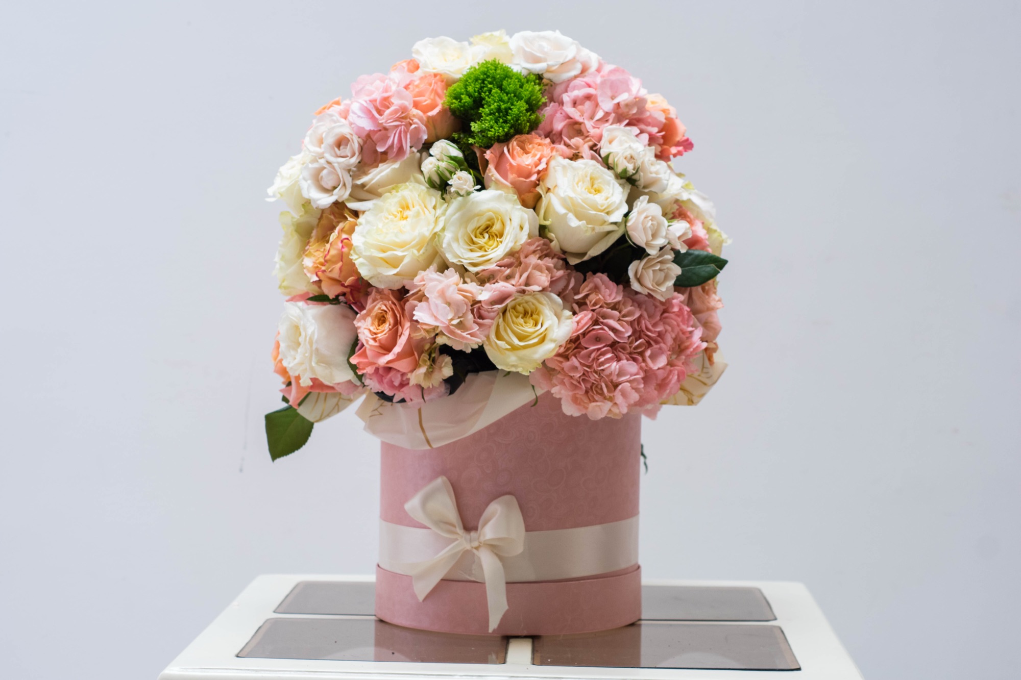 Bouquet Florable — paleta Rosados y crema
